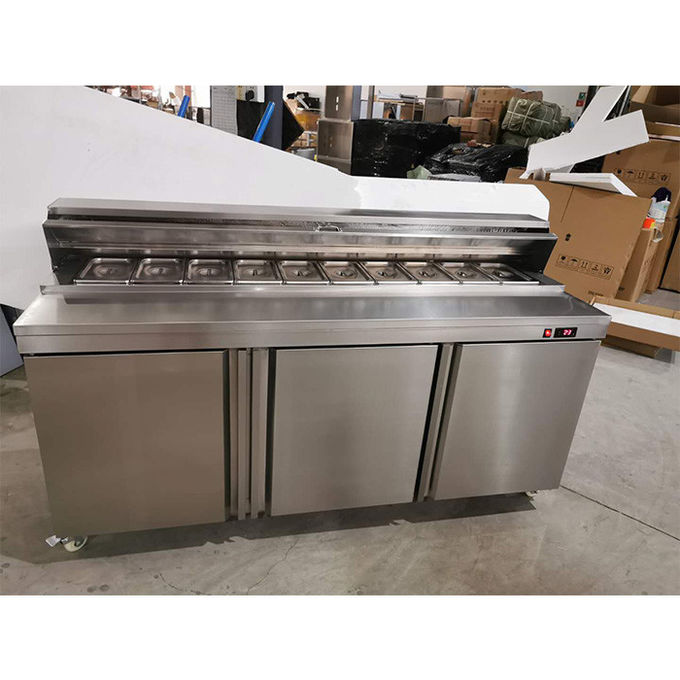 Ventilator, der Anzeigen-Kühlschrank des Salatbar-350L für Restaurant abkühlt 0
