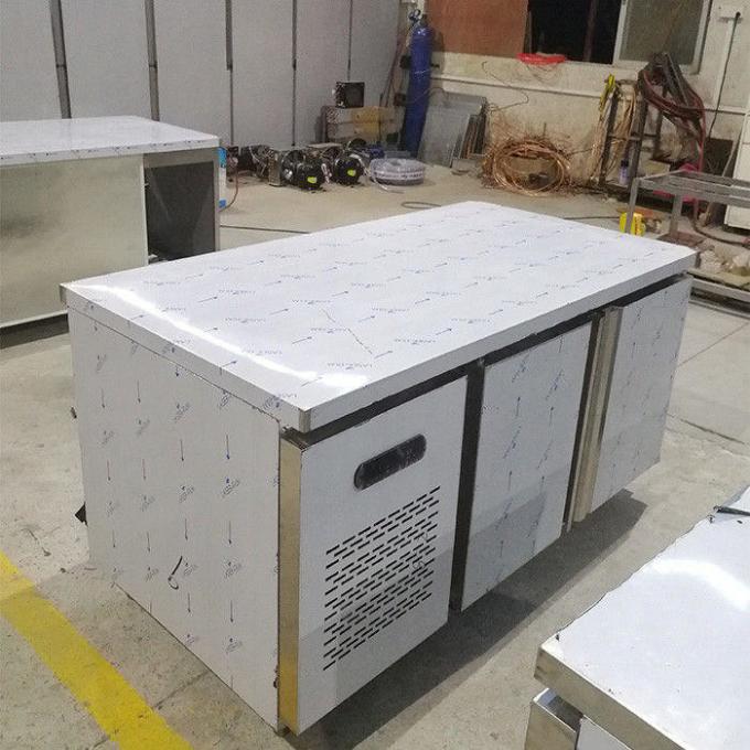 2 Edelstahl-Kühlschrank-Gefrierschrank der Tür-1.8m Handels 0