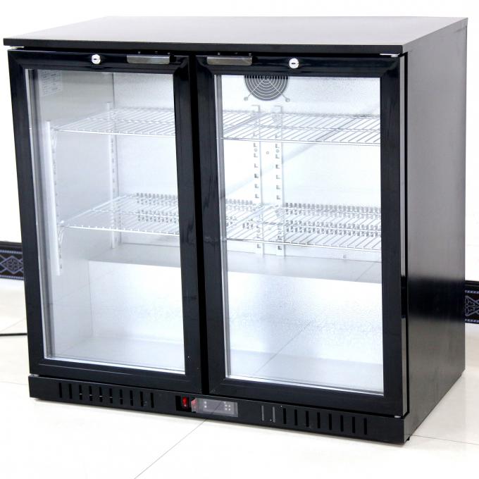 900*520*835mm Handelsglasdoppeltglasanzeigenkühlschrank der tür-Kühlvorrichtungs-208L 0