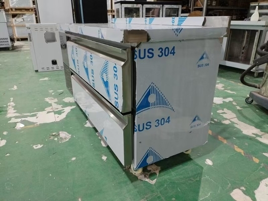 Gewerblicher Kühlschrank Gefrierschrank 60 &quot; Untertischkühlschrank w / 2 Schubladen 115v 304 Silber