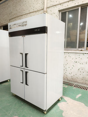 Gewerblicher 4-Türer Aufrecht Gefrierschrank Edelstahl Reichweite Gefrierschrank Bäckerei Kühlschrank mit Trays