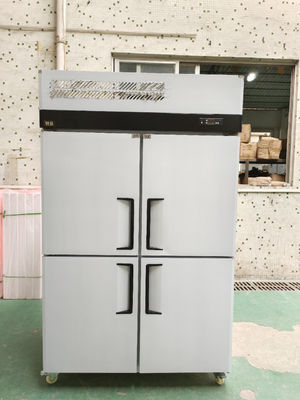 Gewerblicher 4-Türer Aufrecht Gefrierschrank Edelstahl Reichweite Gefrierschrank Bäckerei Kühlschrank mit Trays