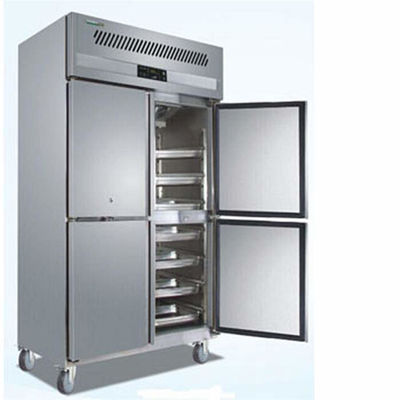 Gewerblicher 4-Türer Aufrecht Gefrierschrank Edelstahl Reichweite Gefrierschrank Bäckerei Kühlschrank mit Trays
