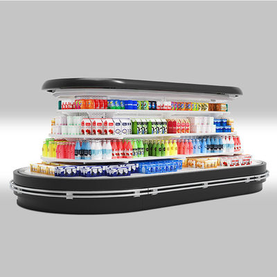 Ovale Art Supermarkt-Abkühlungs-Ausrüstungen Multideck-Anzeigen-Kühler R404A